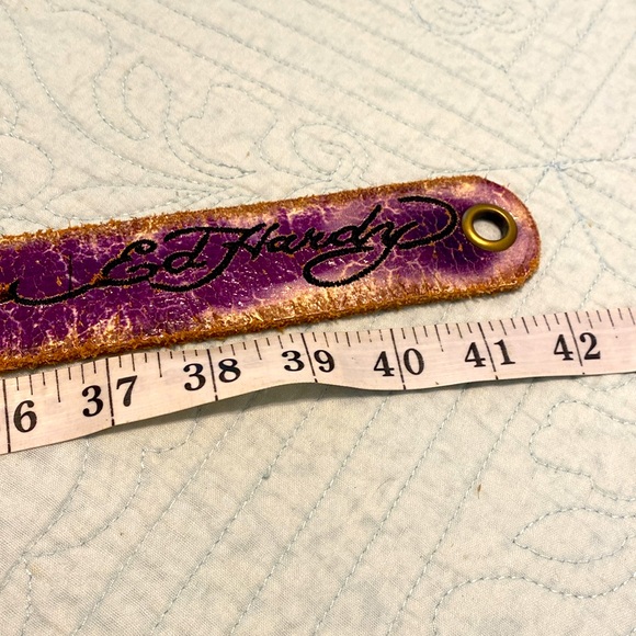 Ed Hardy Vintage Purple Belt with Gold Buckle - Picture 8 of 10
